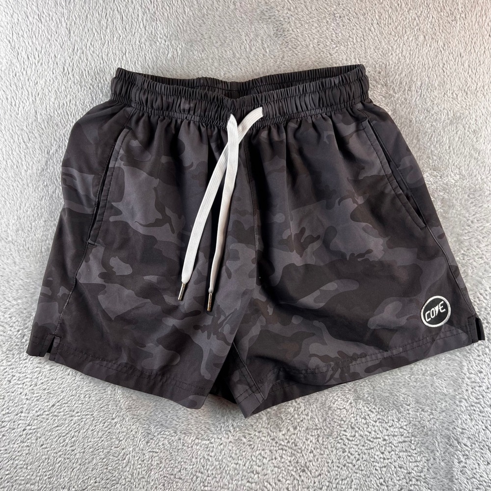 Cove USA Mens Camo Swim Trunks Grey Charcoal Camouflage Board Shorts 28
